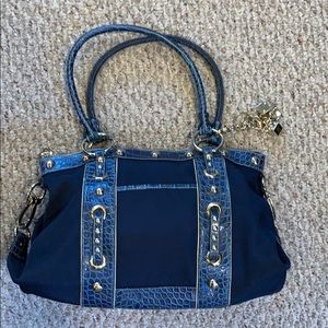 Kathy vanZeeland navy fabric bag
